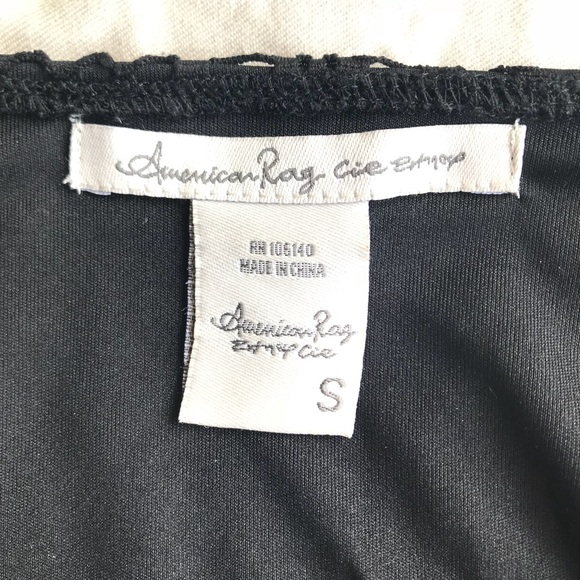 Flouncy Black Mini Dress with Lace Overlay - Picture 6 of 7